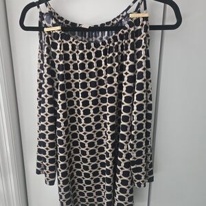 Michael Kors Black and Beige A-Line Skirt